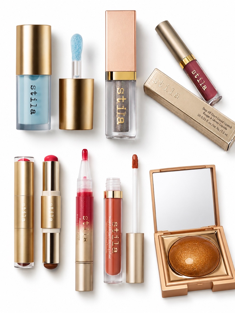 Stila Makeup Bundle 7 Pc Mixed Cosmetics Lot Heaven’s Dew Lip Glaze NIB